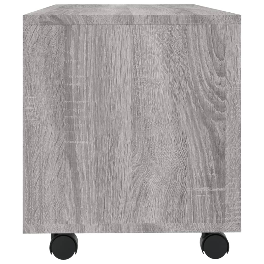 Tv-meubel met wieltjes 90x35x35 cm bewerkt hout grijs sonoma is nu te koop bij PeponiXL, paradijselijk wonen!