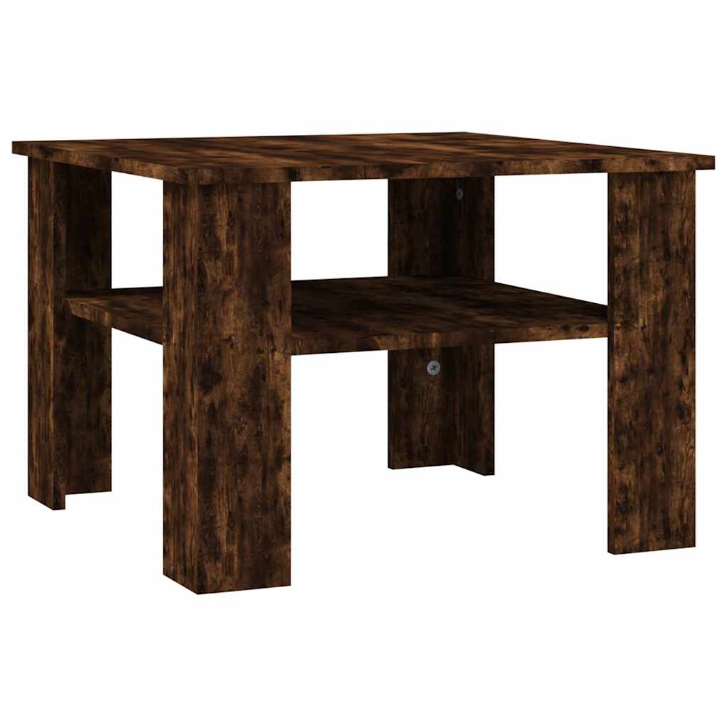Salontafel 60x60x42 cm bewerkt hout gerookt eikenkleurig is nu te koop bij PeponiXL, paradijselijk wonen!