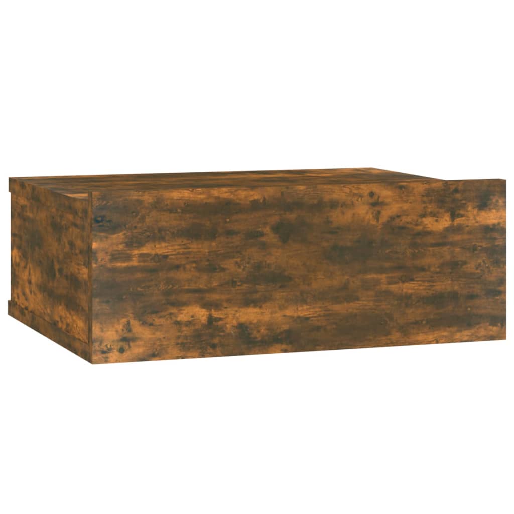 Nachtkastje zwevend 40x30x15 cm bewerkt hout gerookt eikenkleur is nu te koop bij PeponiXL, paradijselijk wonen!
