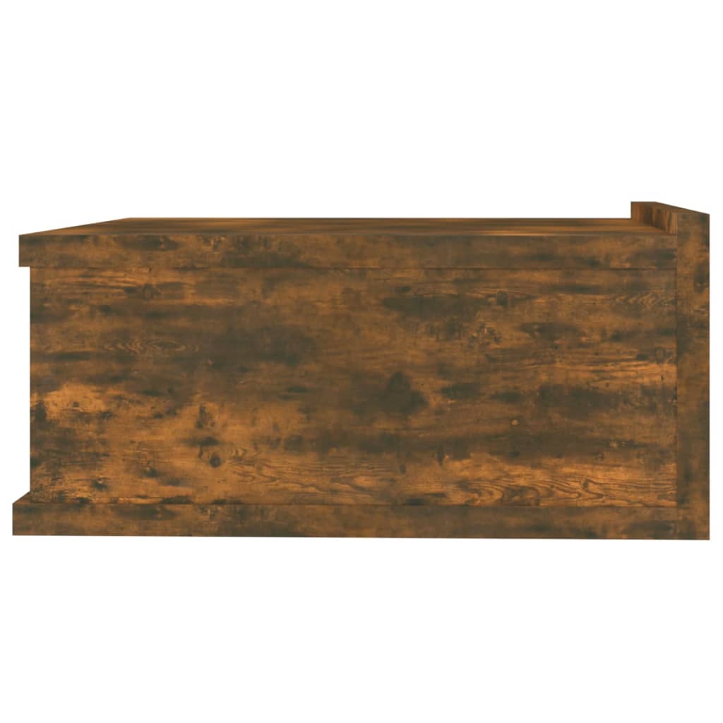 Nachtkastje zwevend 40x30x15 cm bewerkt hout gerookt eikenkleur is nu te koop bij PeponiXL, paradijselijk wonen!