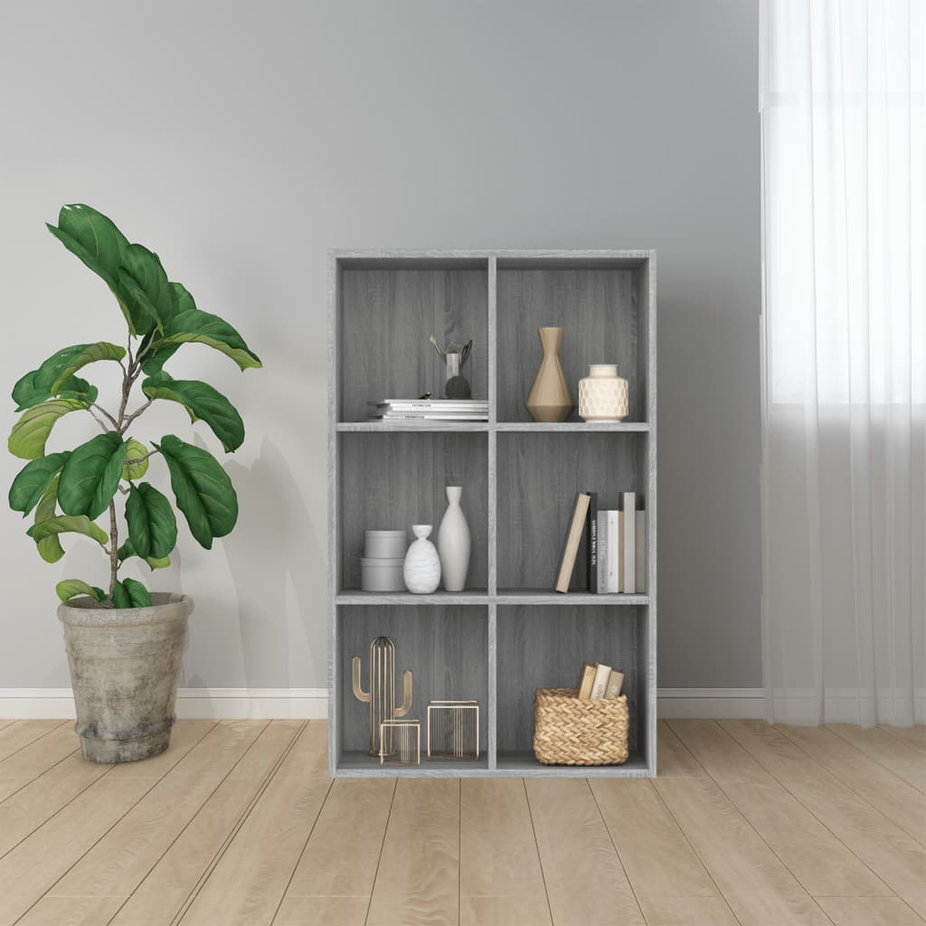 Boekenkast/dressoir 66x30x98 cm bewerkt hout grijs sonoma eiken is nu te koop bij PeponiXL, paradijselijk wonen!