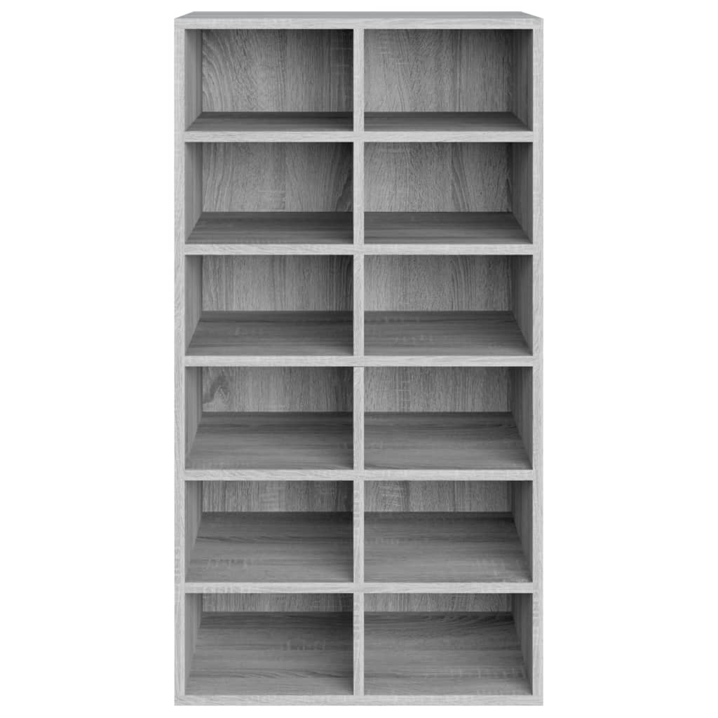 Schoenenrek 54x34x100,5 cm bewerkt hout grijs sonoma eikenkleur is nu te koop bij PeponiXL, paradijselijk wonen!