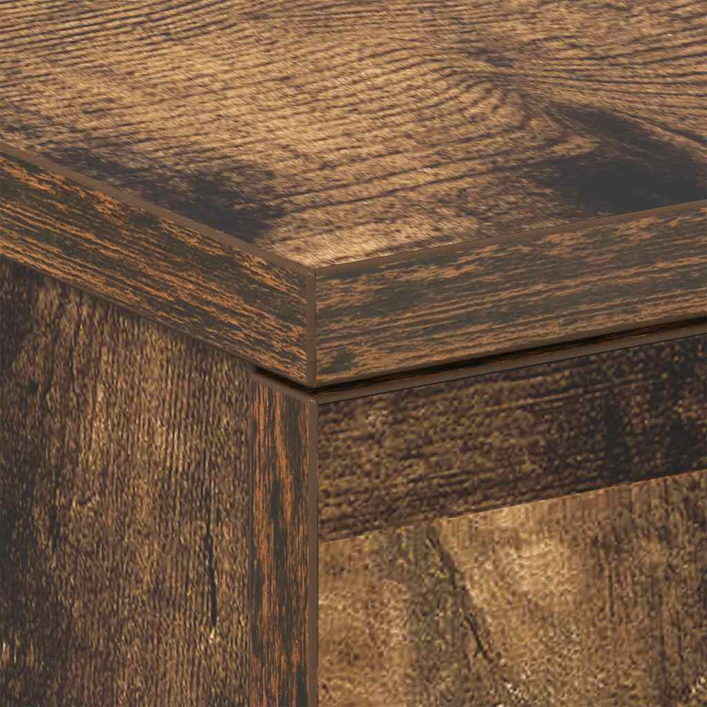 Nachtkastje 38x35x56 cm bewerkt hout gerookt eikenkleurig is nu te koop bij PeponiXL, paradijselijk wonen!