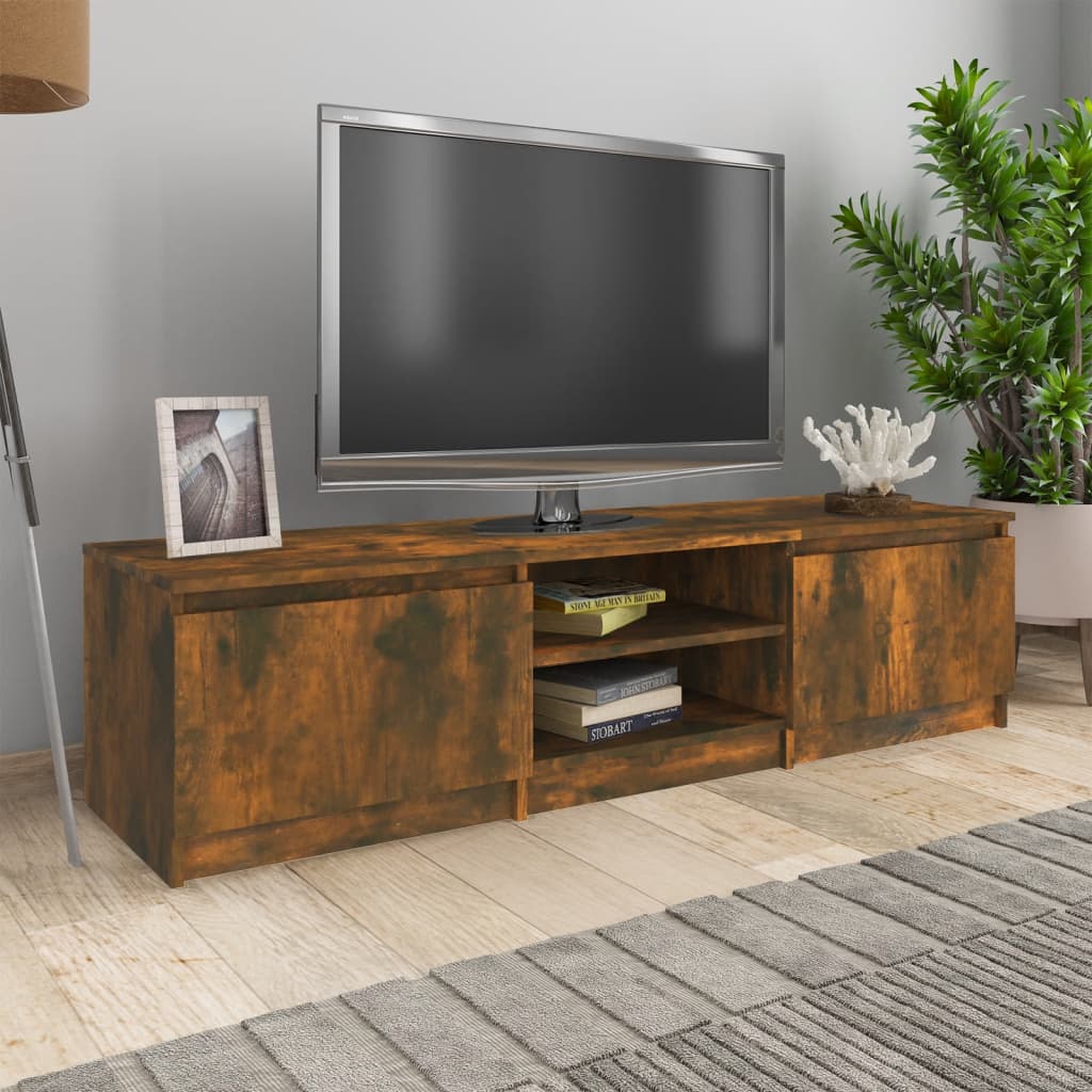 Tv-meubel 140x40x35,5 cm bewerkt hout gerookt eikenkleurig is nu te koop bij PeponiXL, paradijselijk wonen!