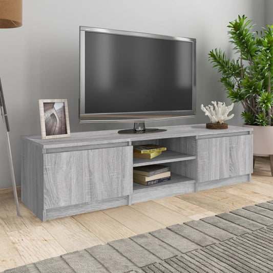 Tv-meubel 140x40x35,5 cm bewerkt hout grijs sonoma eikenkleurig is nu te koop bij PeponiXL, paradijselijk wonen!