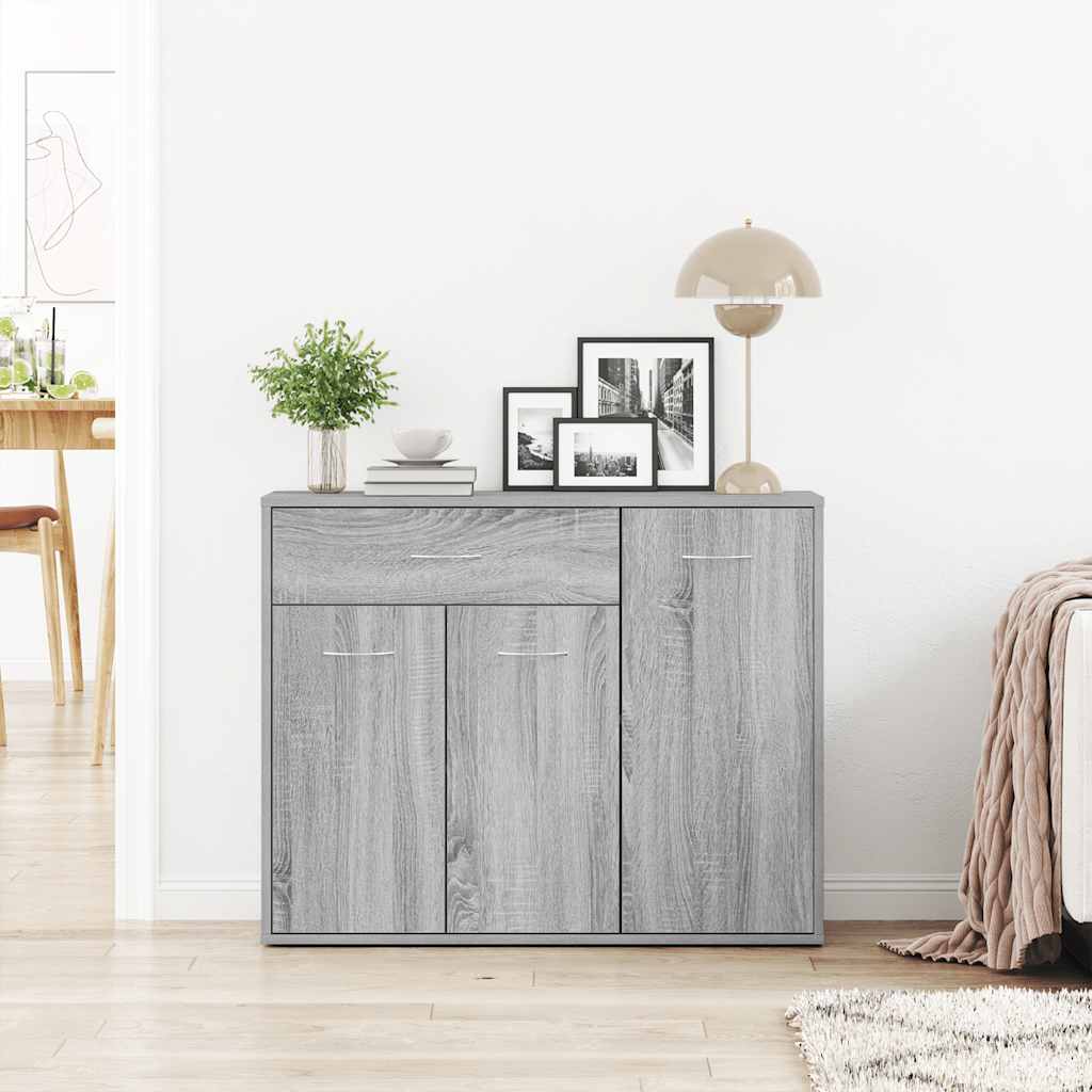 Dressoir 88x30x70 cm bewerkt hout grijs sonoma eikenkleurig is nu te koop bij PeponiXL, paradijselijk wonen!