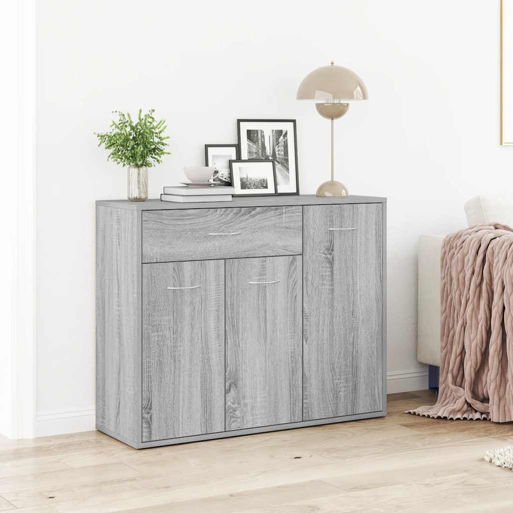 Dressoir 88x30x70 cm bewerkt hout grijs sonoma eikenkleurig is nu te koop bij PeponiXL, paradijselijk wonen!