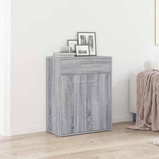 Dressoir 60x30x75 cm bewerkt hout grijs sonoma eikenkleurig is nu te koop bij PeponiXL, paradijselijk wonen!