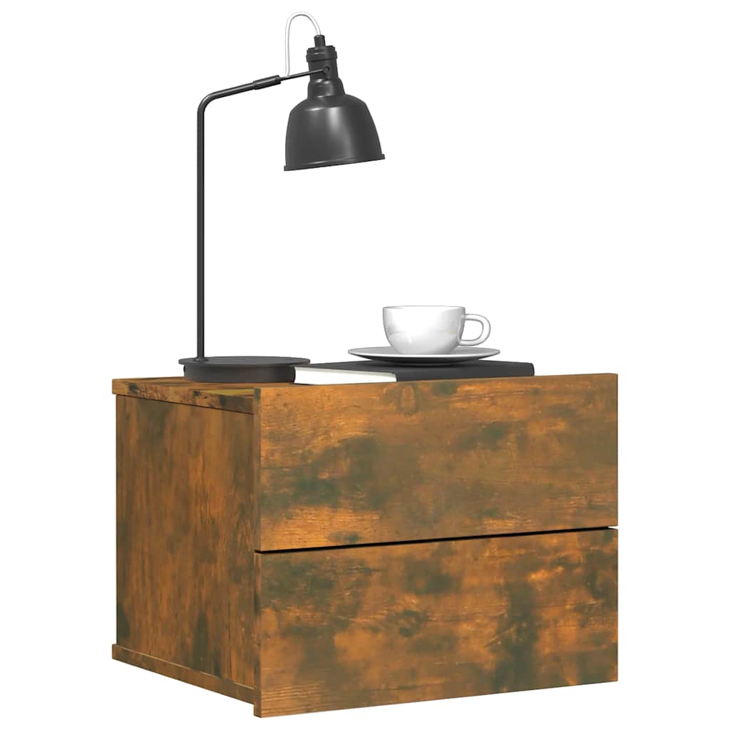 Nachtkastje 40x30x30 cm bewerkt hout gerookt eikenkleurig is nu te koop bij PeponiXL, paradijselijk wonen!