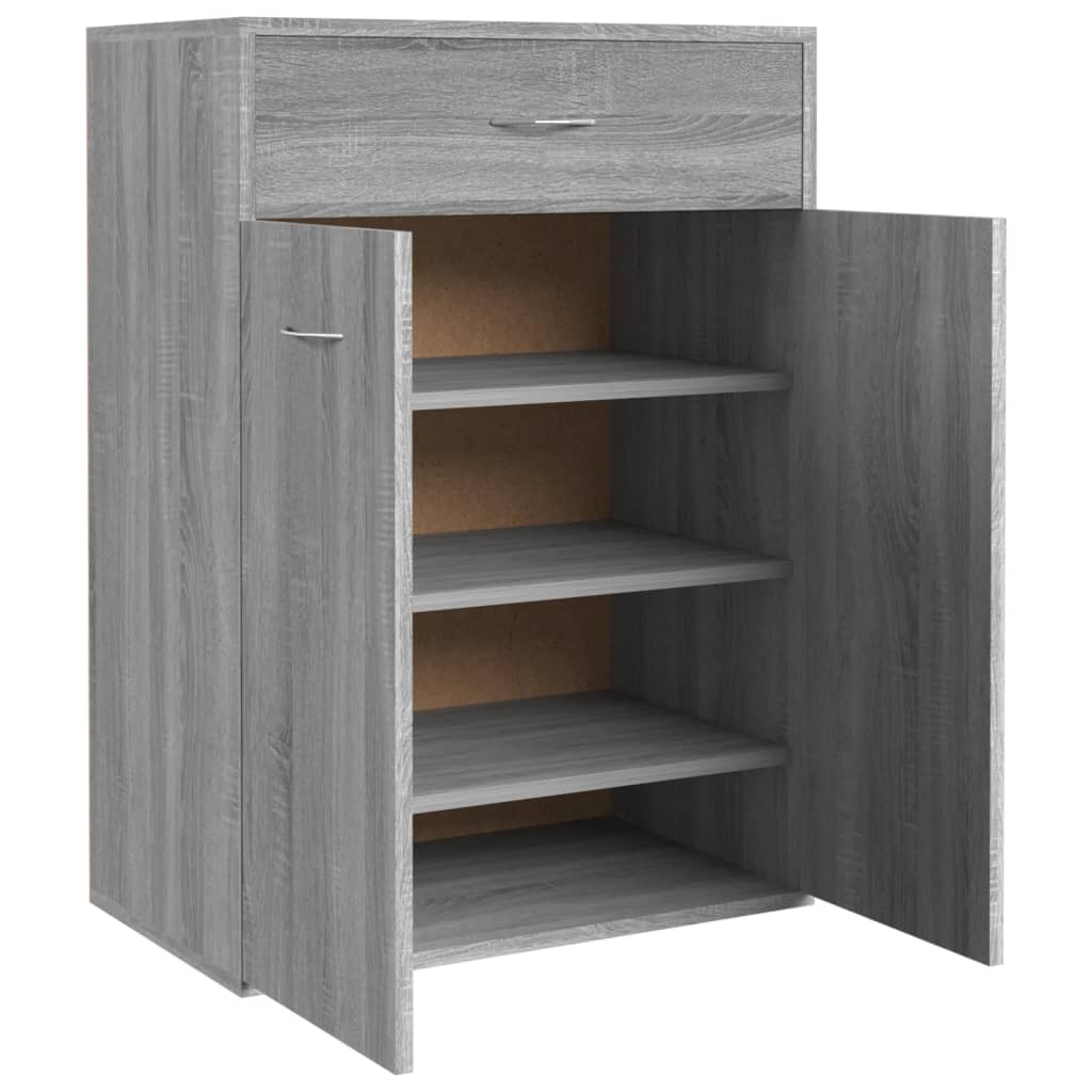 Schoenenkast 60x35x84 cm bewerkt hout grijs sonoma is nu te koop bij PeponiXL, paradijselijk wonen!