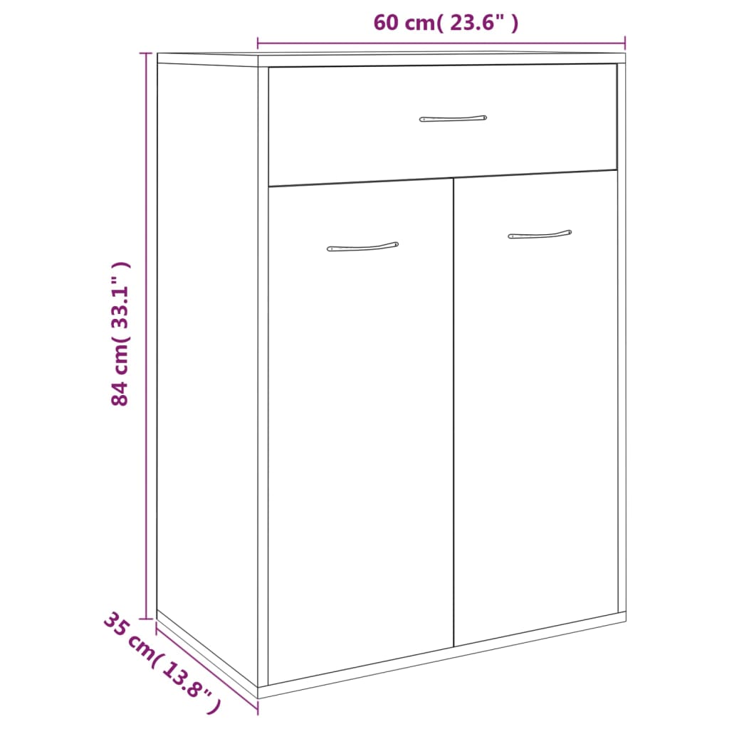 Schoenenkast 60x35x84 cm bewerkt hout grijs sonoma is nu te koop bij PeponiXL, paradijselijk wonen!