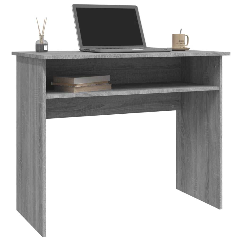 Bureau 90x50x74 cm bewerkt hout grijs sonoma eikenkleurig is nu te koop bij PeponiXL, paradijselijk wonen!