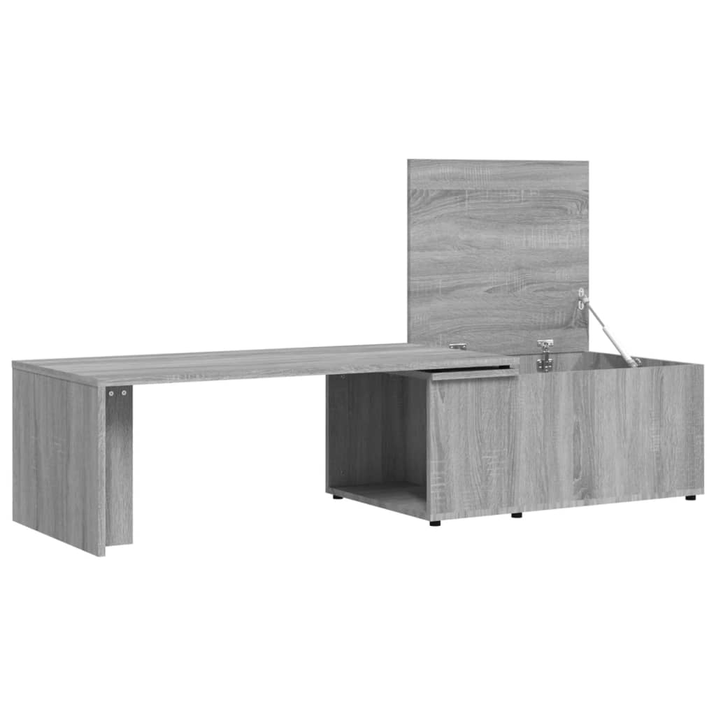 Salontafel 150x50x35 cm bewerkt hout grijs is nu te koop bij PeponiXL, paradijselijk wonen!
