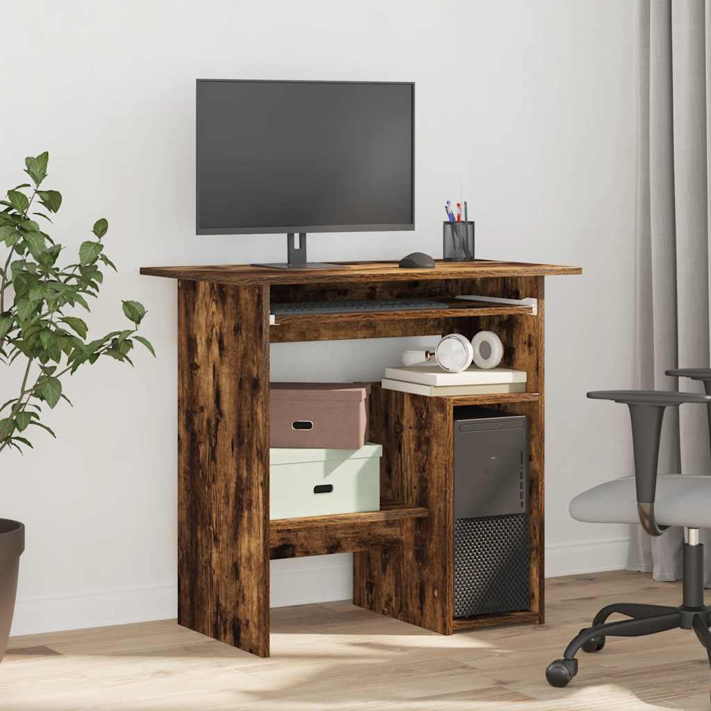 Bureau 80x45x74 cm bewerkt hout gerookt eikenkleurig is nu te koop bij PeponiXL, paradijselijk wonen!