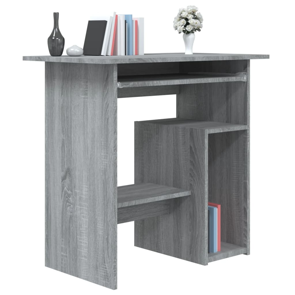 Bureau 80x45x74 cm bewerkt hout grijs sonoma eikenkleurig is nu te koop bij PeponiXL, paradijselijk wonen!