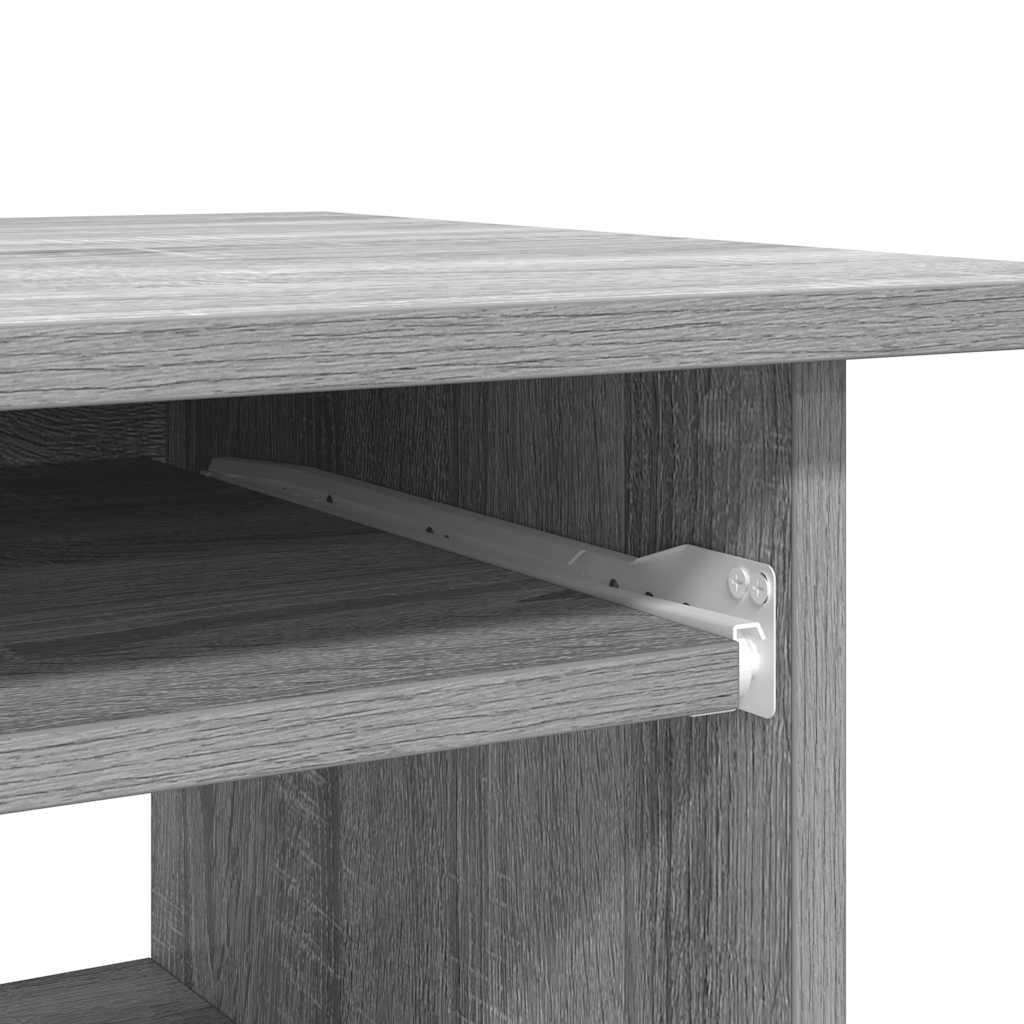 Bureau 80x45x74 cm bewerkt hout grijs sonoma eikenkleurig is nu te koop bij PeponiXL, paradijselijk wonen!