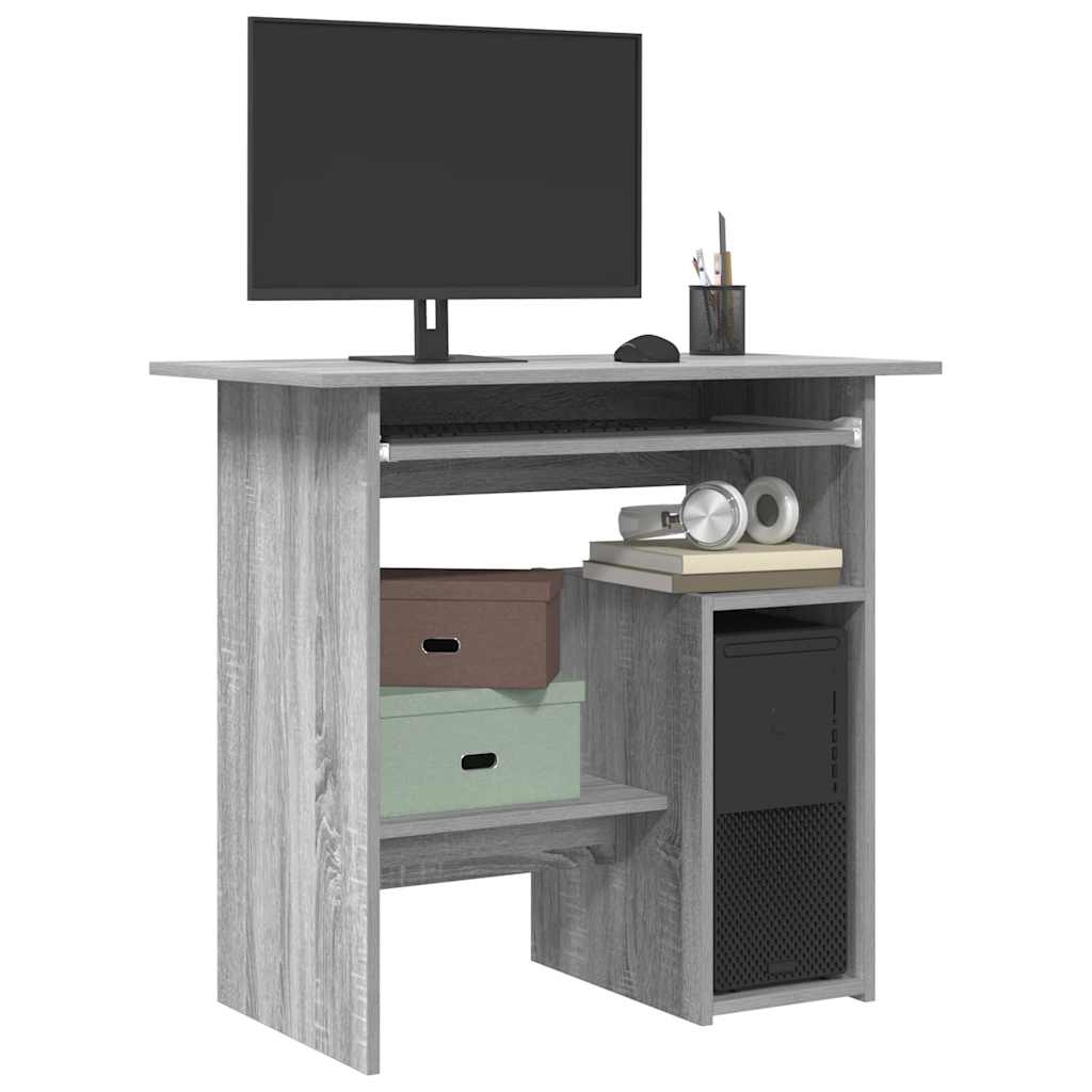 Bureau 80x45x74 cm bewerkt hout grijs sonoma eikenkleurig is nu te koop bij PeponiXL, paradijselijk wonen!