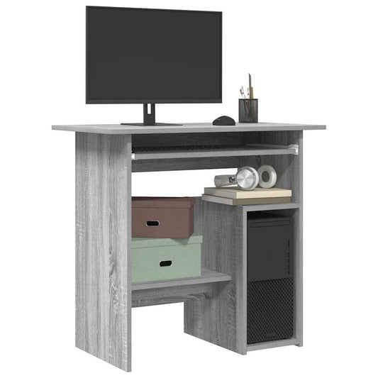 Bureau 80x45x74 cm bewerkt hout grijs sonoma eikenkleurig is nu te koop bij PeponiXL, paradijselijk wonen!