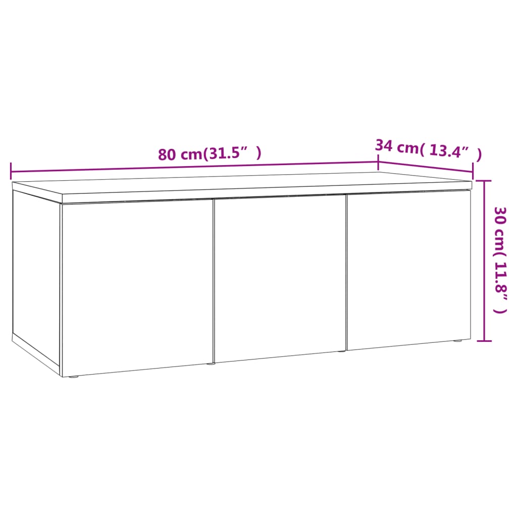 Tv-meubel 80x34x30 cm bewerkt hout bruin eikenkleur is nu te koop bij PeponiXL, paradijselijk wonen!