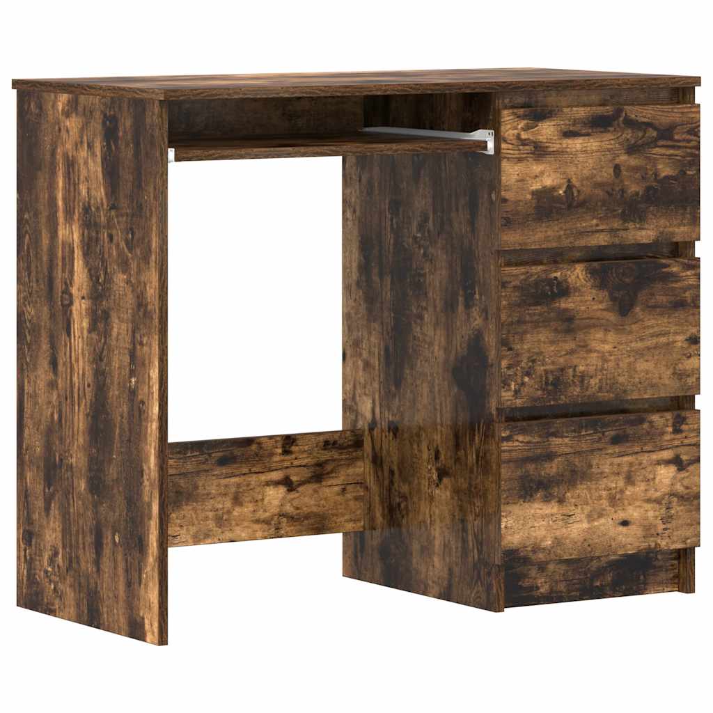 Bureau 90x45x76 cm bewerkt hout gerookt eikenkleurig is nu te koop bij PeponiXL, paradijselijk wonen!