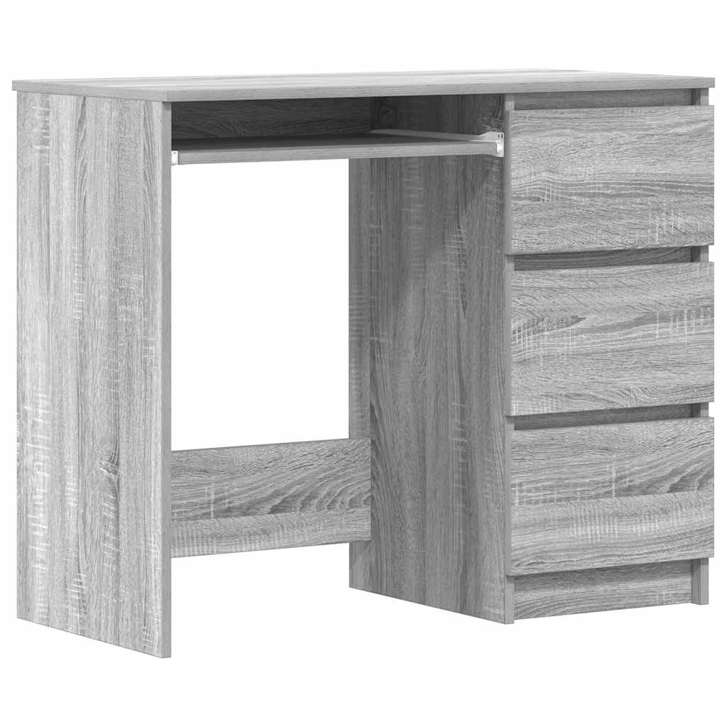 Bureau 90x45x76 cm bewerkt hout grijs sonoma eikenkleurig is nu te koop bij PeponiXL, paradijselijk wonen!