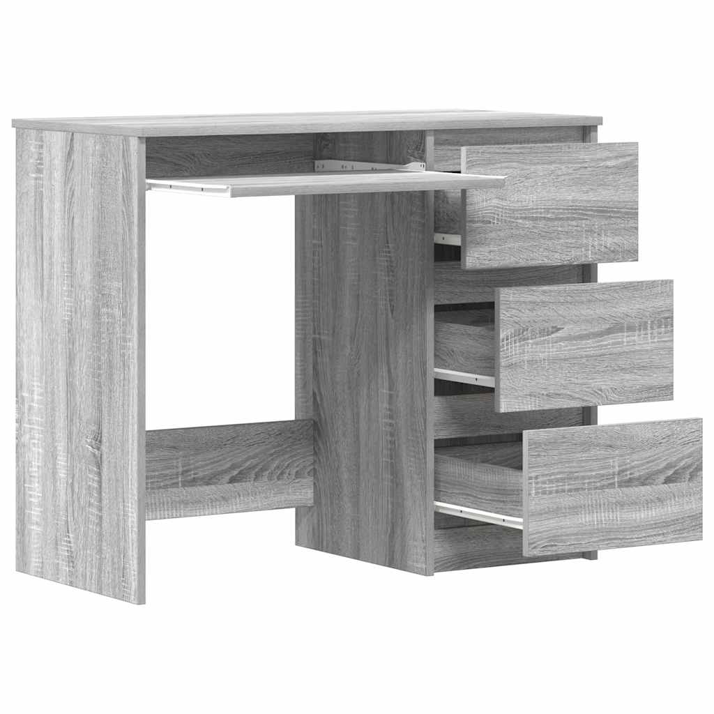 Bureau 90x45x76 cm bewerkt hout grijs sonoma eikenkleurig is nu te koop bij PeponiXL, paradijselijk wonen!