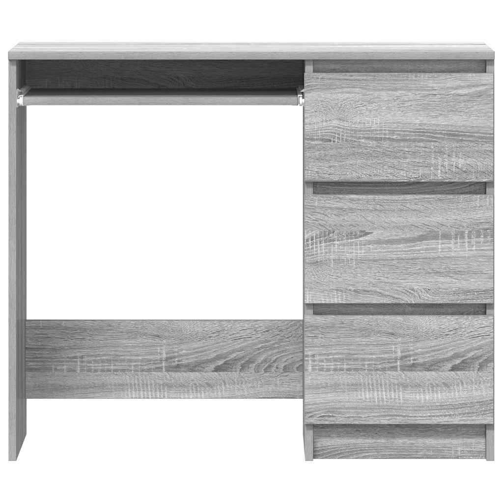 Bureau 90x45x76 cm bewerkt hout grijs sonoma eikenkleurig is nu te koop bij PeponiXL, paradijselijk wonen!