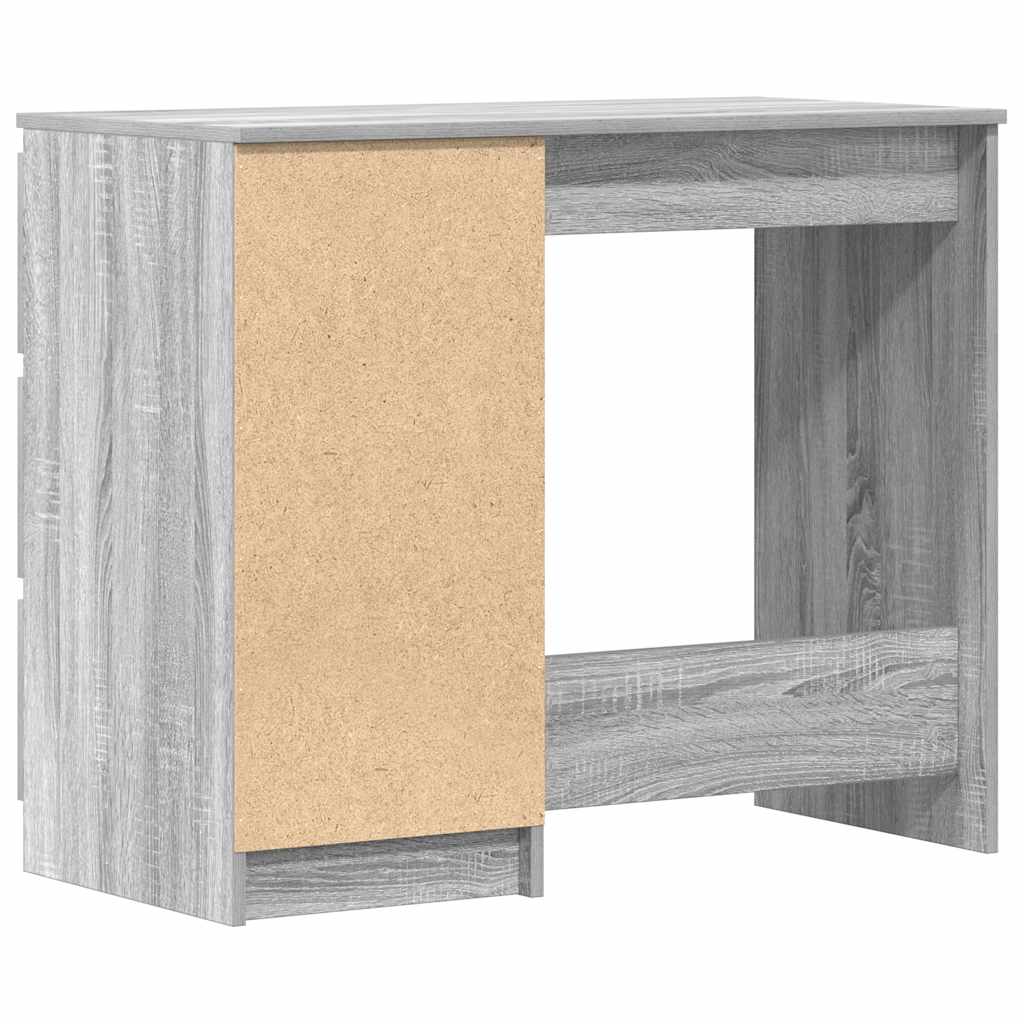 Bureau 90x45x76 cm bewerkt hout grijs sonoma eikenkleurig is nu te koop bij PeponiXL, paradijselijk wonen!