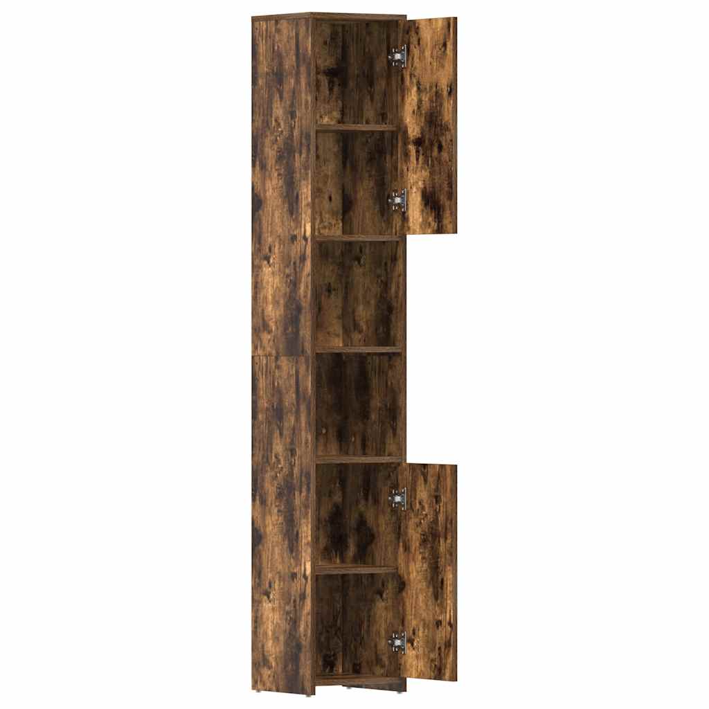 Badkamerkast 30x30x183,5 cm bewerkt hout gerookt eikenkleurig is nu te koop bij PeponiXL, paradijselijk wonen!