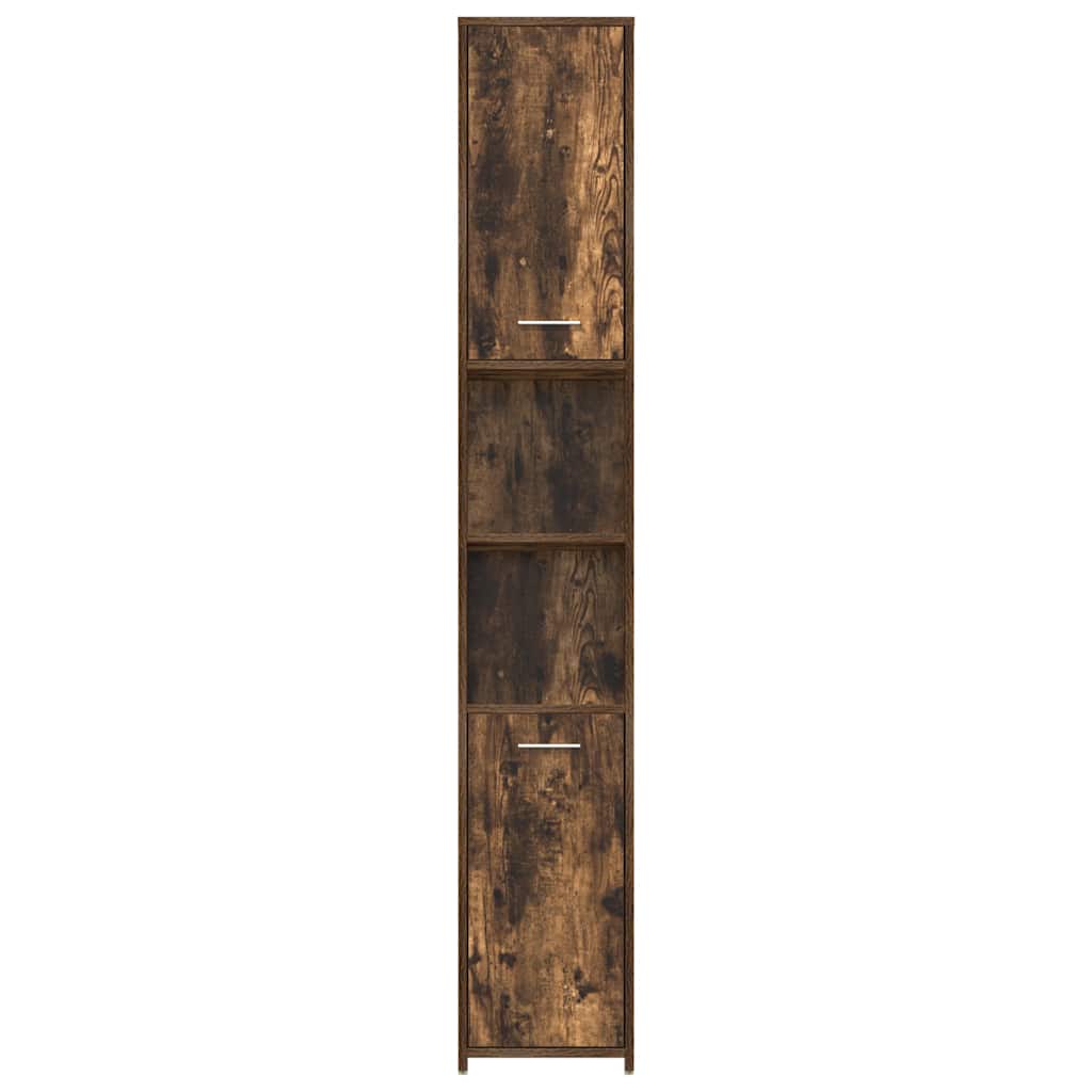 Badkamerkast 30x30x183,5 cm bewerkt hout gerookt eikenkleurig is nu te koop bij PeponiXL, paradijselijk wonen!
