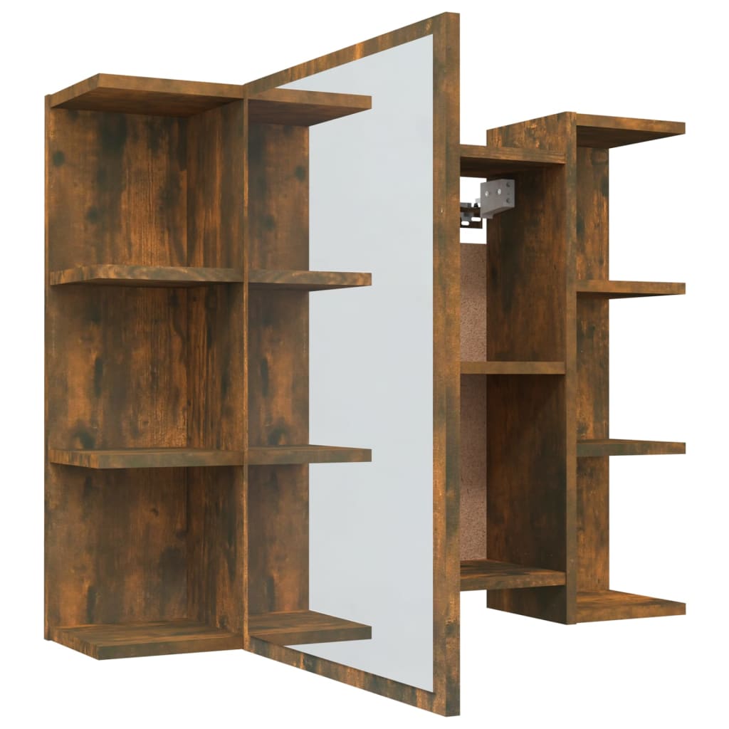 Badkamerspiegelkast 80x20,5x64 cm bewerkt hout gerookt eiken is nu te koop bij PeponiXL, paradijselijk wonen!