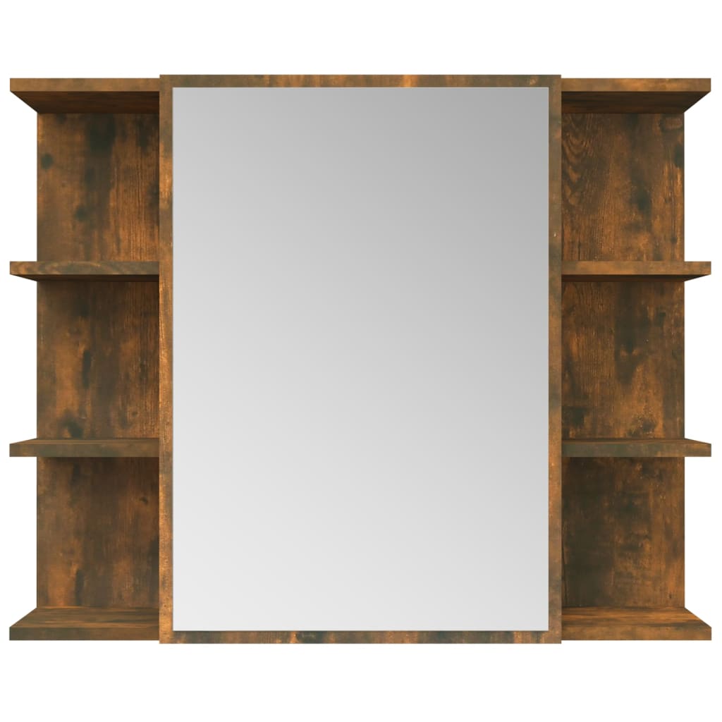 Badkamerspiegelkast 80x20,5x64 cm bewerkt hout gerookt eiken is nu te koop bij PeponiXL, paradijselijk wonen!