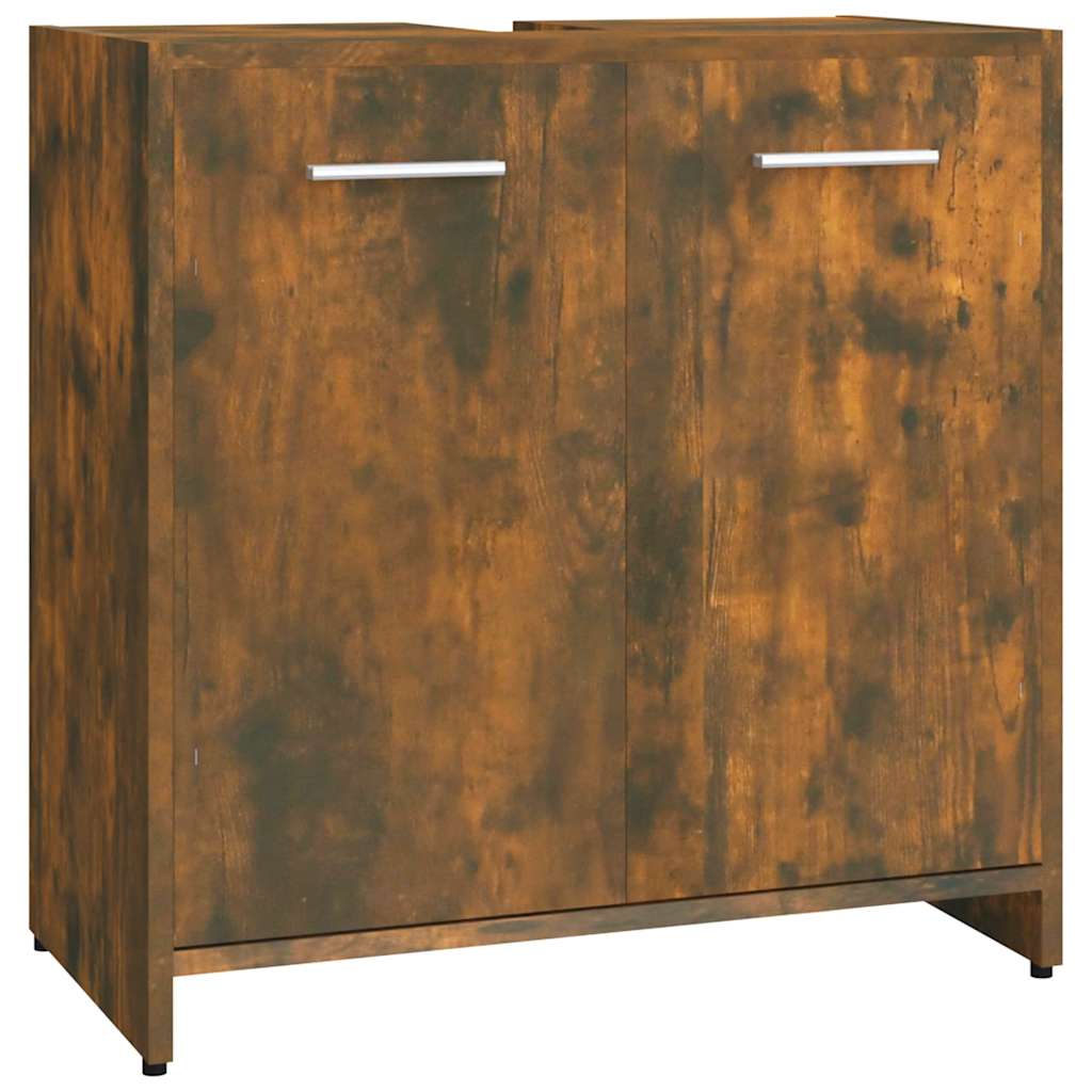Badkamerkast 60x33x60 cm bewerkt hout gerookt eikenkleurig is nu te koop bij PeponiXL, paradijselijk wonen!