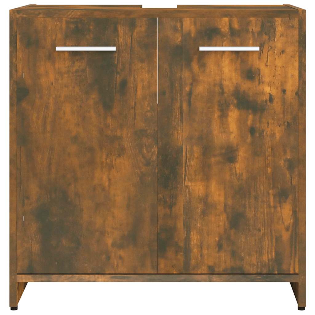 Badkamerkast 60x33x60 cm bewerkt hout gerookt eikenkleurig is nu te koop bij PeponiXL, paradijselijk wonen!