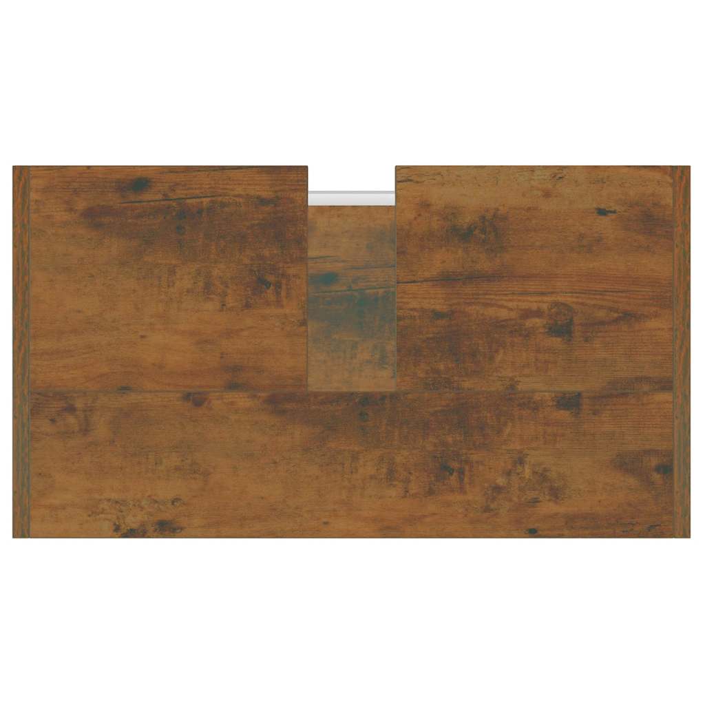 Badkamerkast 60x33x60 cm bewerkt hout gerookt eikenkleurig is nu te koop bij PeponiXL, paradijselijk wonen!