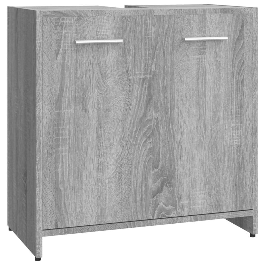 Badkamerkast 60x33x60 cm bewerkt hout grijs sonoma eikenkleurig is nu te koop bij PeponiXL, paradijselijk wonen!
