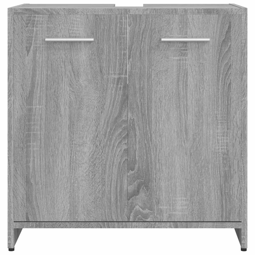 Badkamerkast 60x33x60 cm bewerkt hout grijs sonoma eikenkleurig is nu te koop bij PeponiXL, paradijselijk wonen!