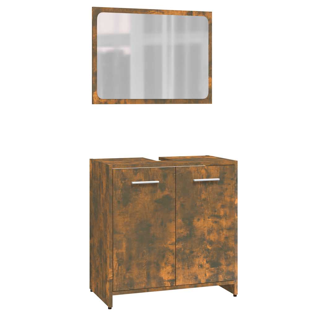 Badkamermeubelset bewerkt hout gerookt eikenkleurig is nu te koop bij PeponiXL, paradijselijk wonen!