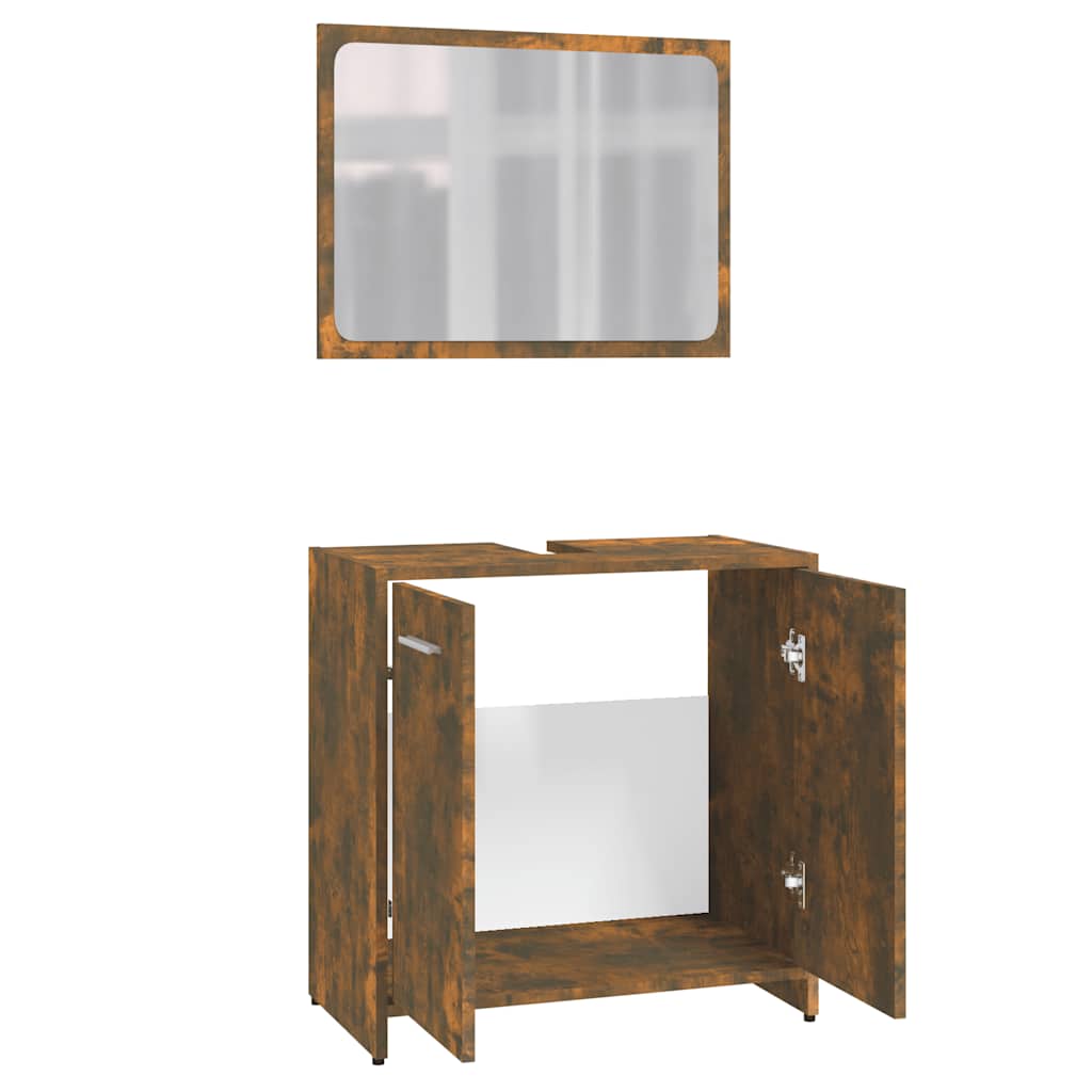 Badkamermeubelset bewerkt hout gerookt eikenkleurig is nu te koop bij PeponiXL, paradijselijk wonen!