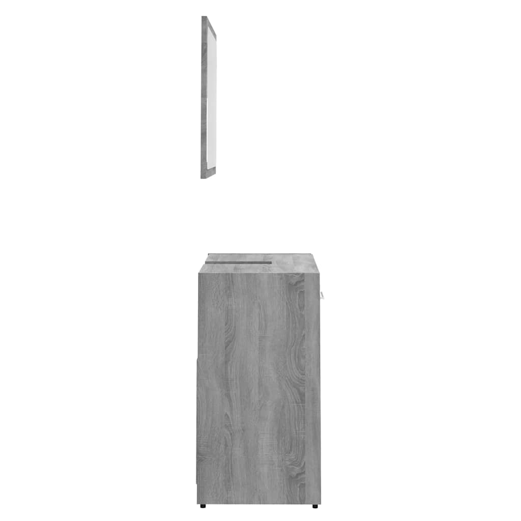 Badkamermeubelset bewerkt hout grijs sonoma eikenkleurig is nu te koop bij PeponiXL, paradijselijk wonen!