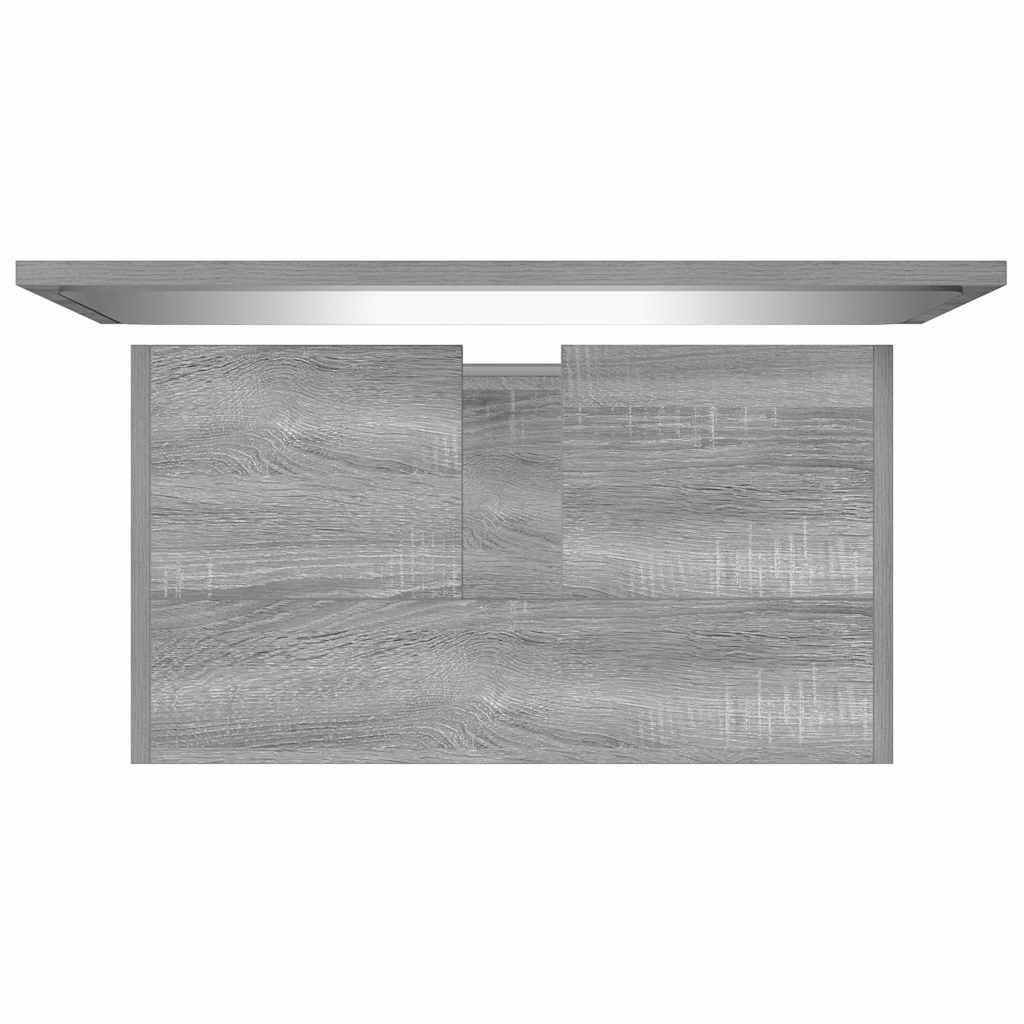 Badkamermeubelset bewerkt hout grijs sonoma eikenkleurig is nu te koop bij PeponiXL, paradijselijk wonen!