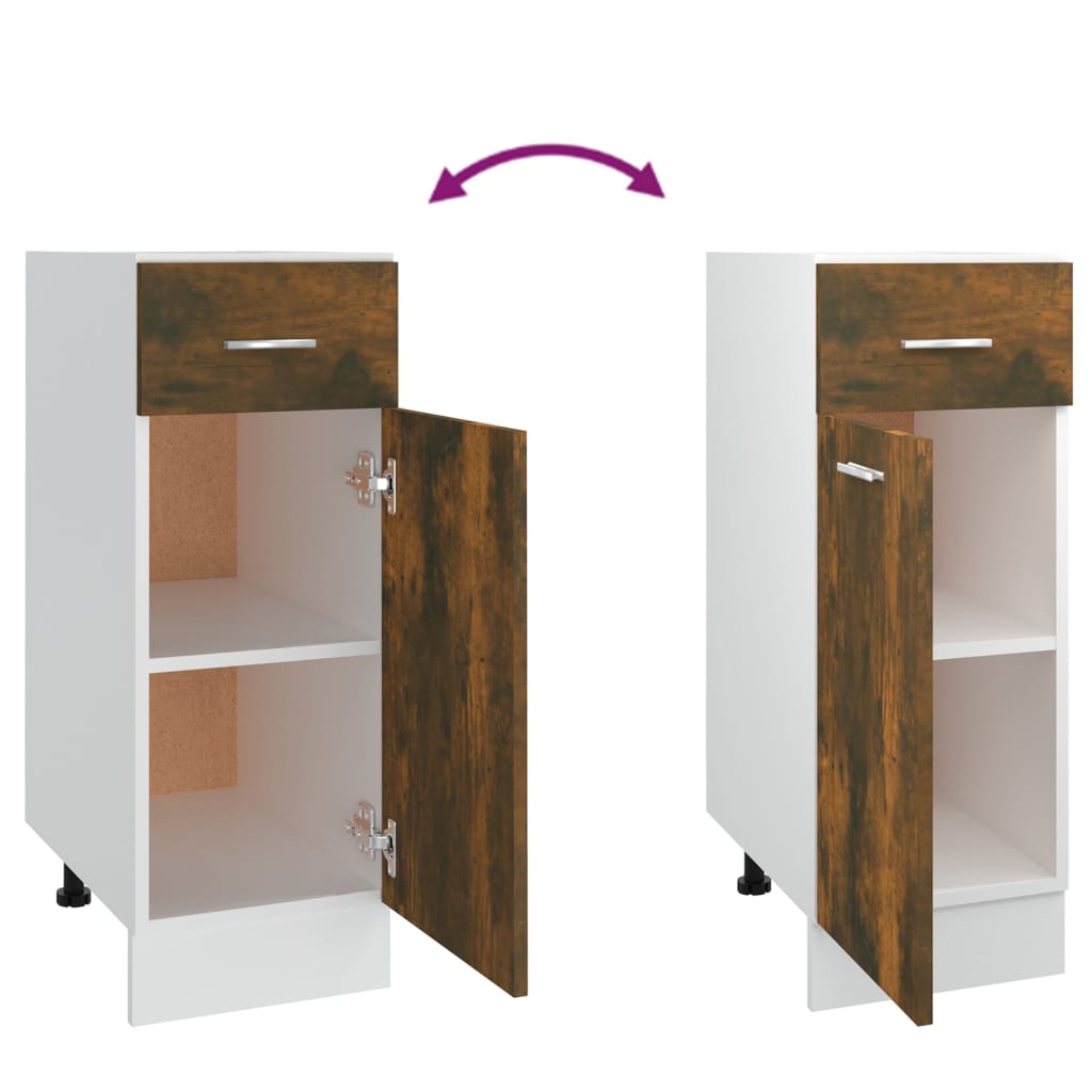 Onderkast met lade Lyon 30x46x81,5 cm bewerkt hout gerookt eiken is nu te koop bij PeponiXL, paradijselijk wonen!