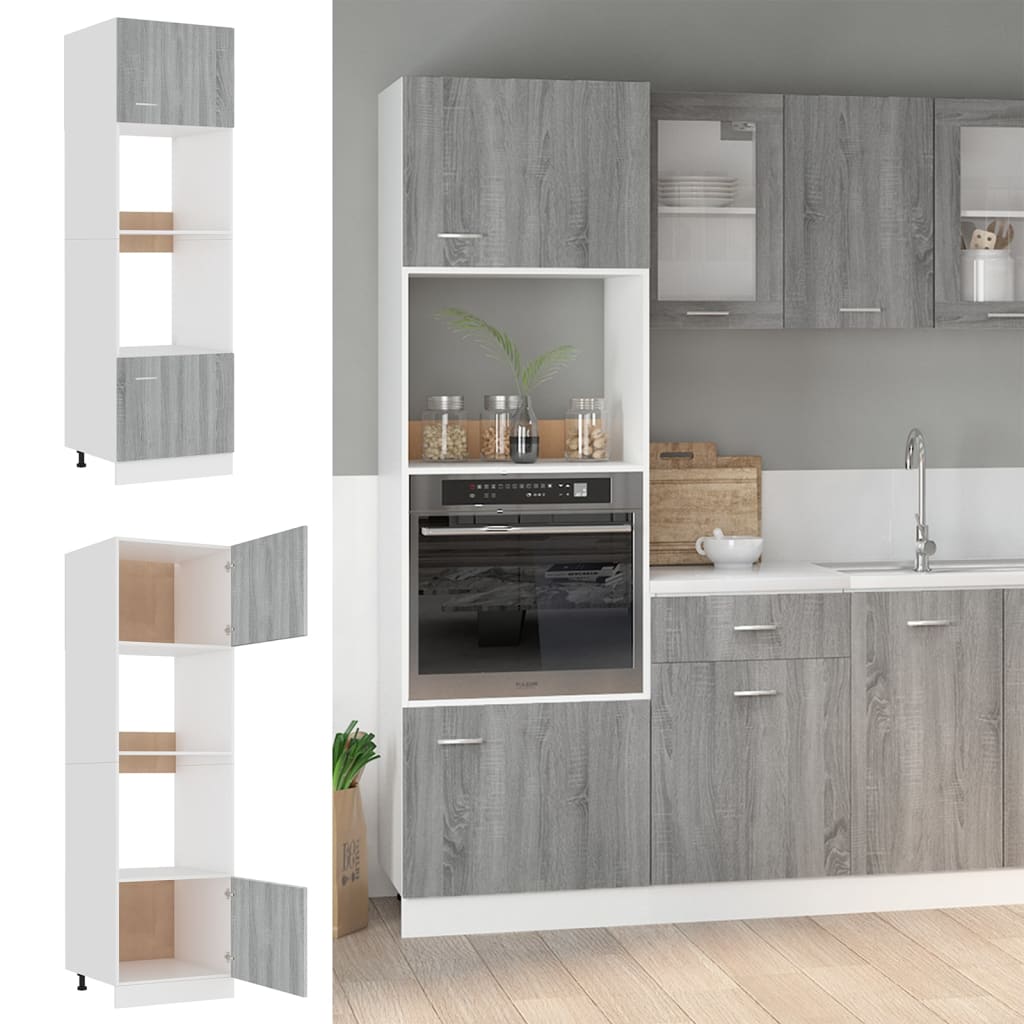 Magnetronkast Lyon 60x57x207 cm bewerkt hout grijs sonoma eiken is nu te koop bij PeponiXL, paradijselijk wonen!
