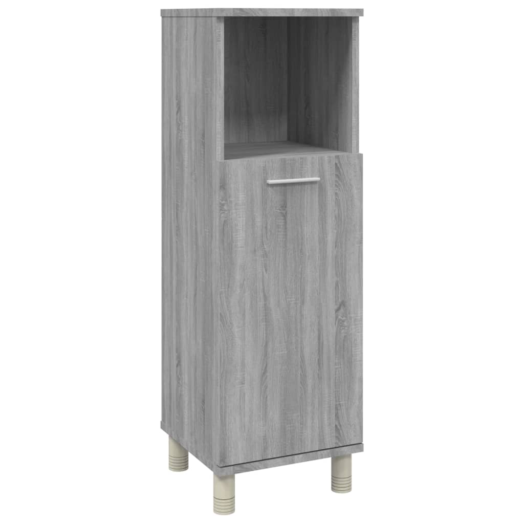 Badkamerkast 30x30x95 cm bewerkt hout grijs sonoma eikenkleurig is nu te koop bij PeponiXL, paradijselijk wonen!