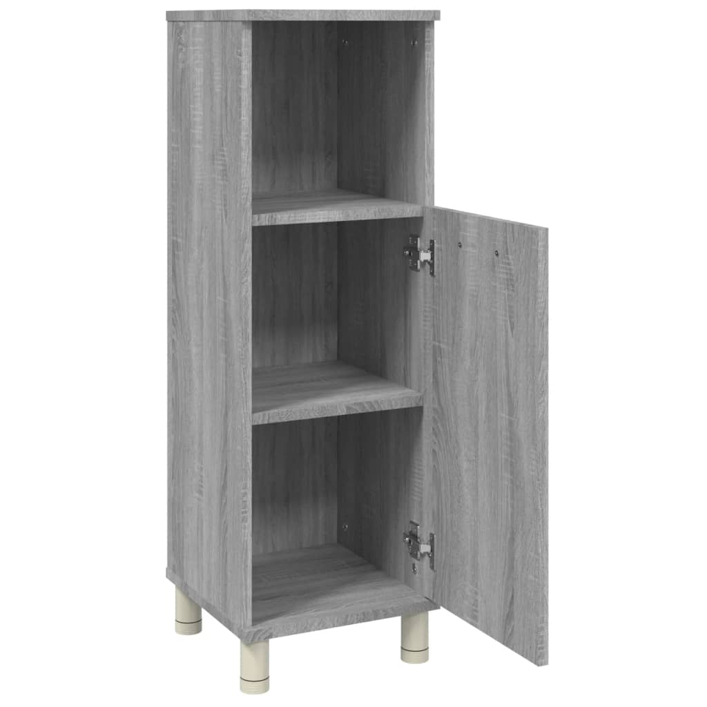 Badkamerkast 30x30x95 cm bewerkt hout grijs sonoma eikenkleurig is nu te koop bij PeponiXL, paradijselijk wonen!