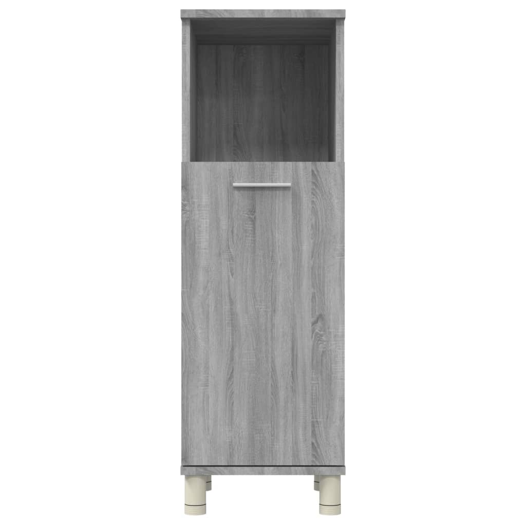 Badkamerkast 30x30x95 cm bewerkt hout grijs sonoma eikenkleurig is nu te koop bij PeponiXL, paradijselijk wonen!