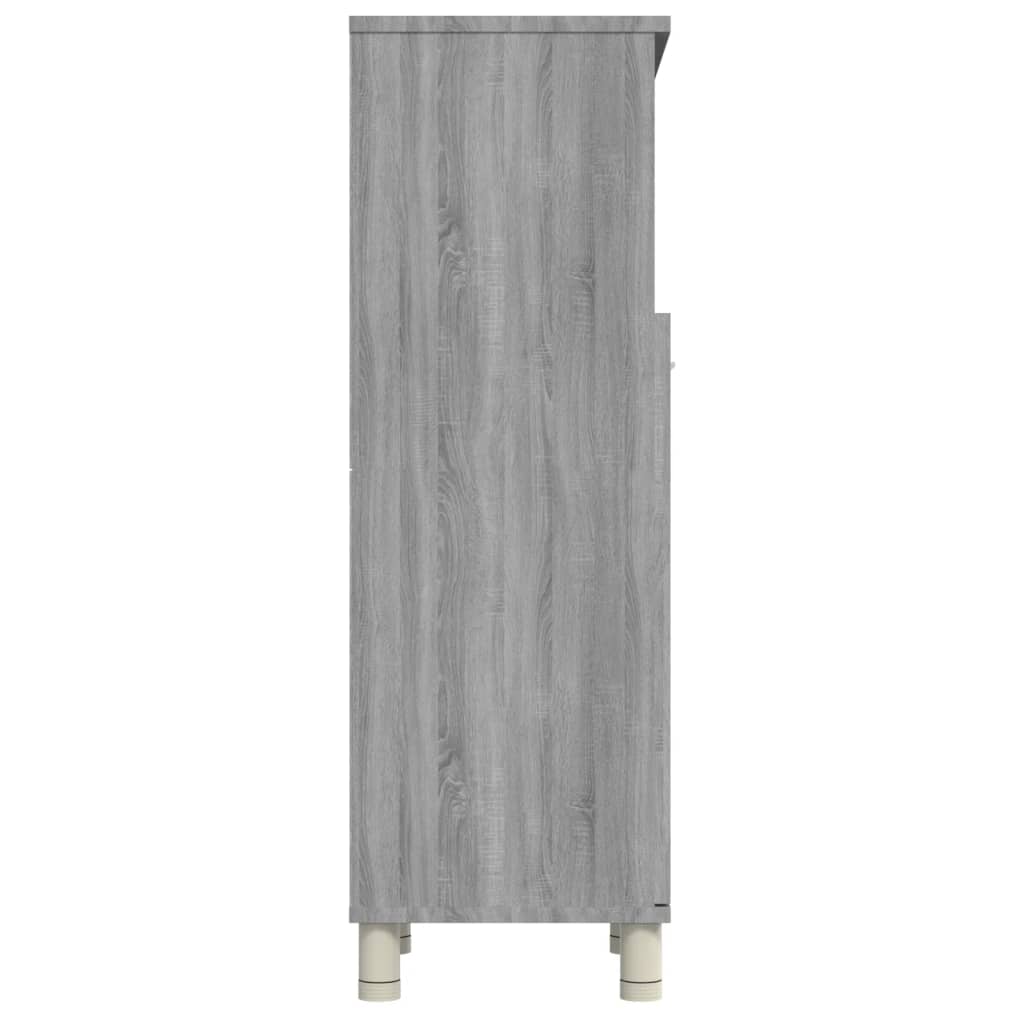 Badkamerkast 30x30x95 cm bewerkt hout grijs sonoma eikenkleurig is nu te koop bij PeponiXL, paradijselijk wonen!