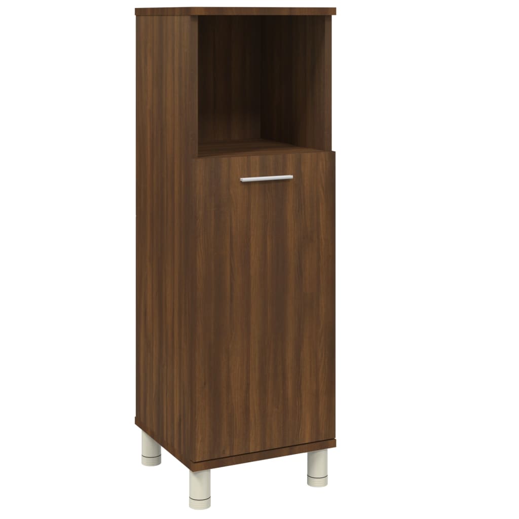 Badkamerkast 30x30x95 cm bewerkt hout bruin eikenkleur is nu te koop bij PeponiXL, paradijselijk wonen!