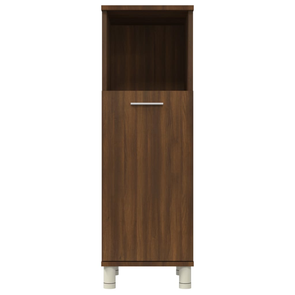 Badkamerkast 30x30x95 cm bewerkt hout bruin eikenkleur is nu te koop bij PeponiXL, paradijselijk wonen!