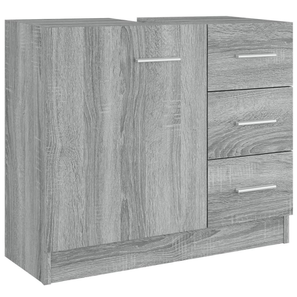 Wastafelkast 63x30x54 cm bewerkt hout grijs sonoma eikenkleurig is nu te koop bij PeponiXL, paradijselijk wonen!
